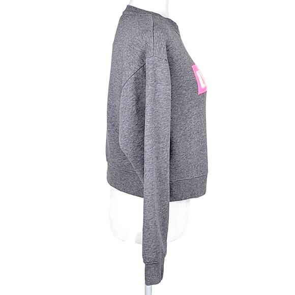 Mossimo Women Cropped Sweatshirt Gray with "Literally" in Fuzzy Letters Size S - Picture 3 of 9
